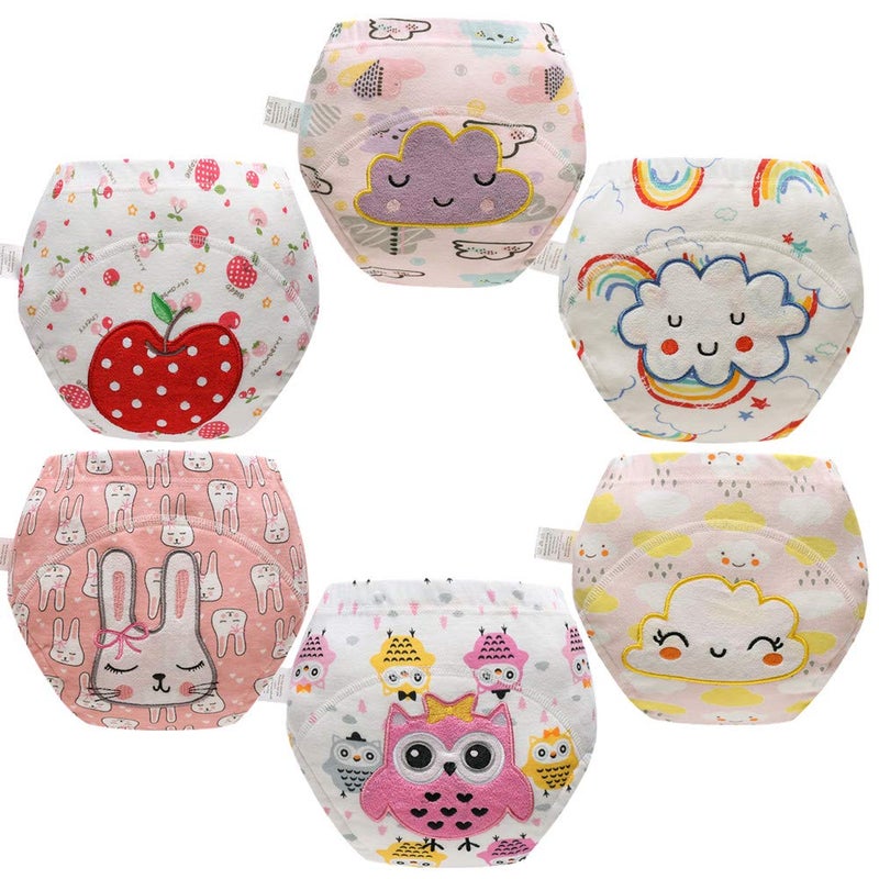 Skhls Baby Toddler Thick Absorbent Potty Training Pants Underwear (3T, 6pcs Girls') - Image 1